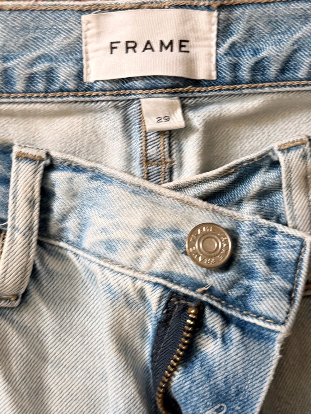 Frame Denim Light Blue Le Jane Crop Jeans with Cuffed Hem - Picture 2 of 4